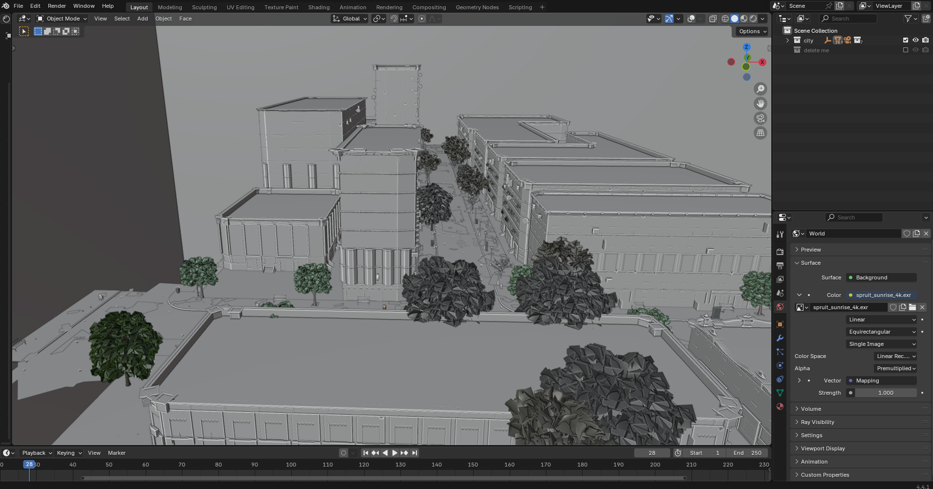 Paris Street Scene - Urban Wet Environment Scene 3D model_22