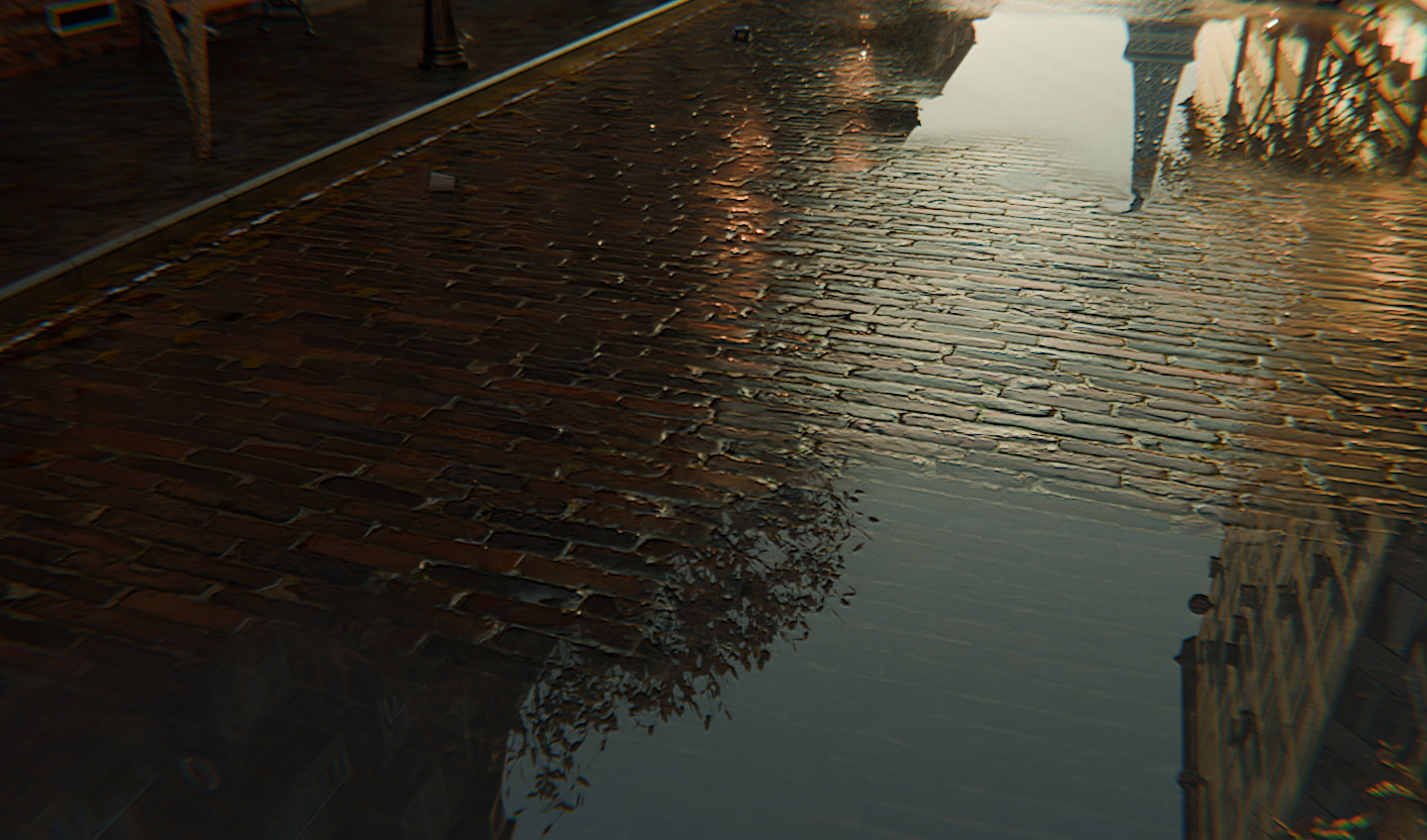 Paris Street Scene - Urban Wet Environment Scene 3D model_7