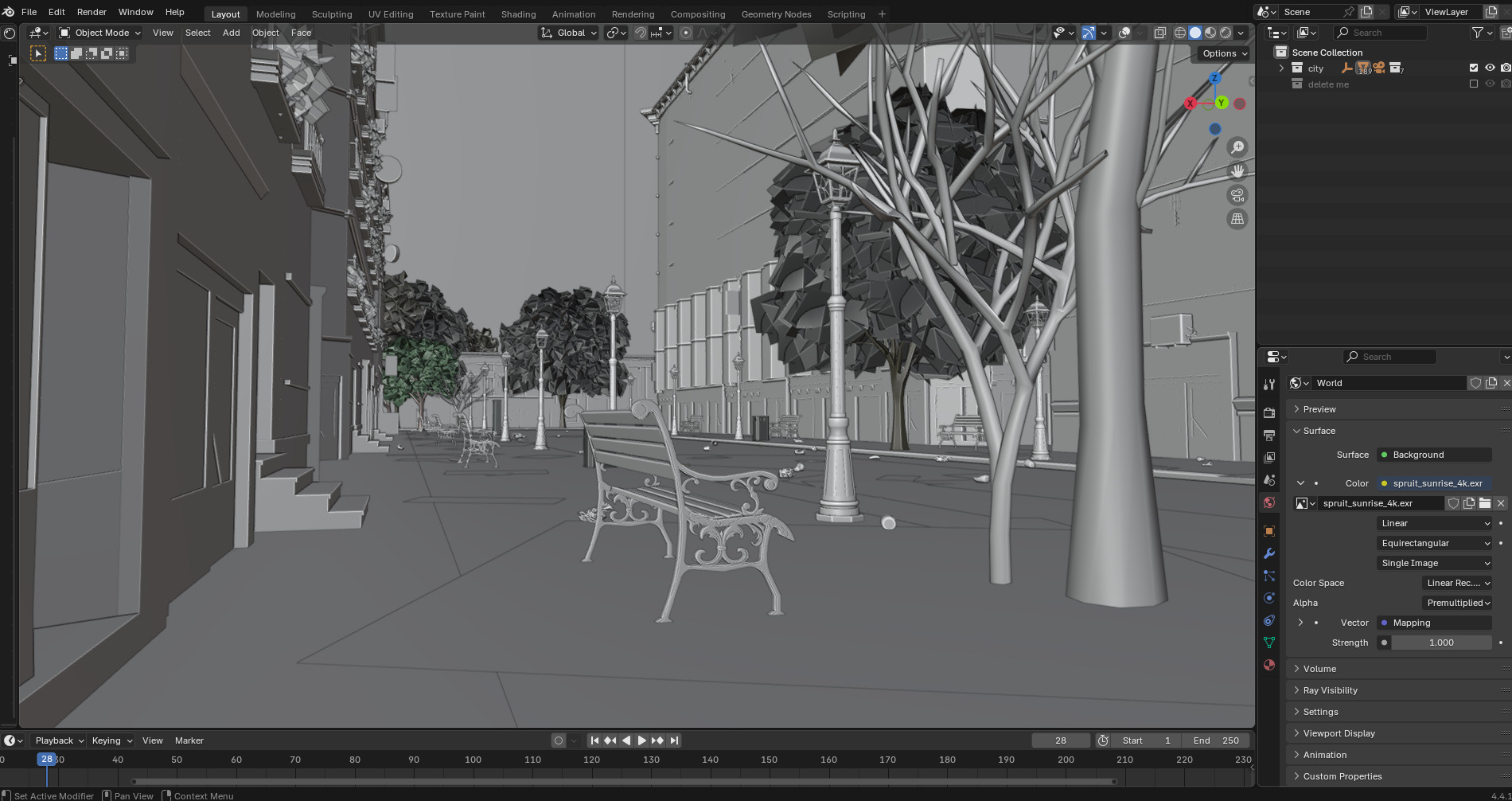 Paris Street Scene - Urban Wet Environment Scene 3D model_27