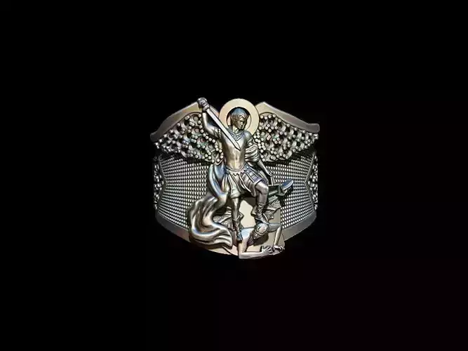 Michael the Archangel Ring  3D print model
