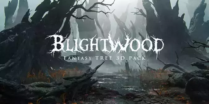 Blightwood - Fantasy Tree 3D Asset Pack