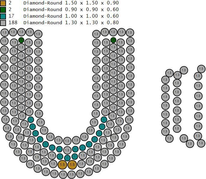 Custom Initial U Letter Diamond Pendant A to Z Alphabet Necklace 3D print model_19