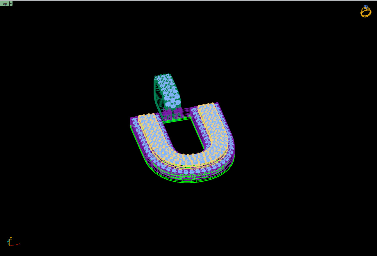 Custom Initial U Letter Diamond Pendant A to Z Alphabet Necklace 3D print model_14