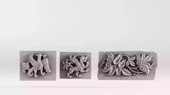 S00089 Set of Ancient Decorative Reliefs 3dp