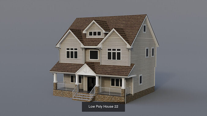 10 Low Poly Houses - Collection 3  3D Model Pack 5