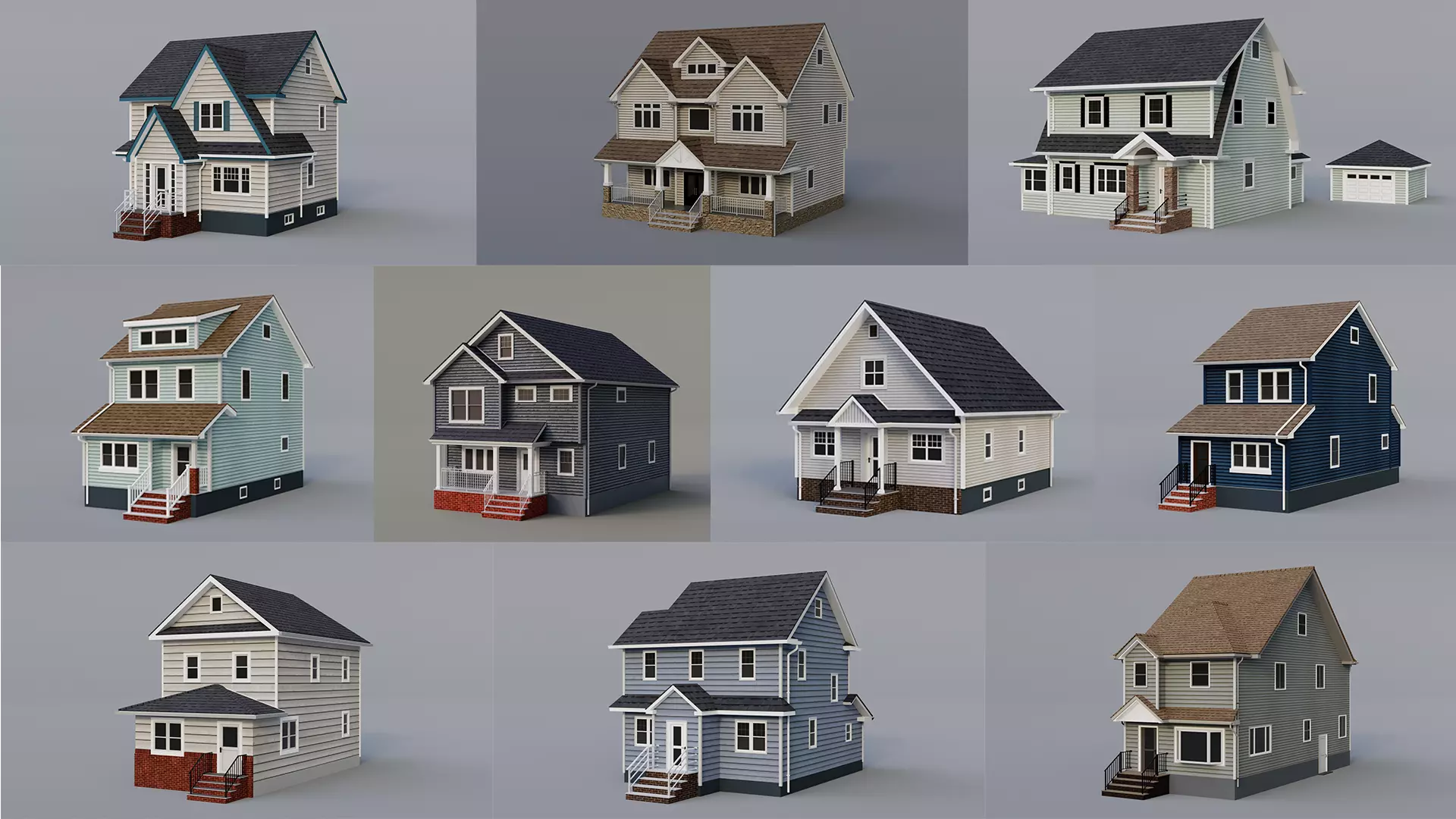 Low Poly House Collection 4  _0