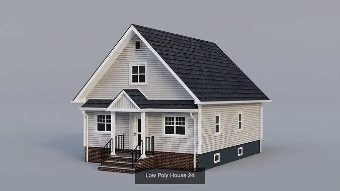 10 Low Poly Houses - Collection 3  3D Model Pack 7