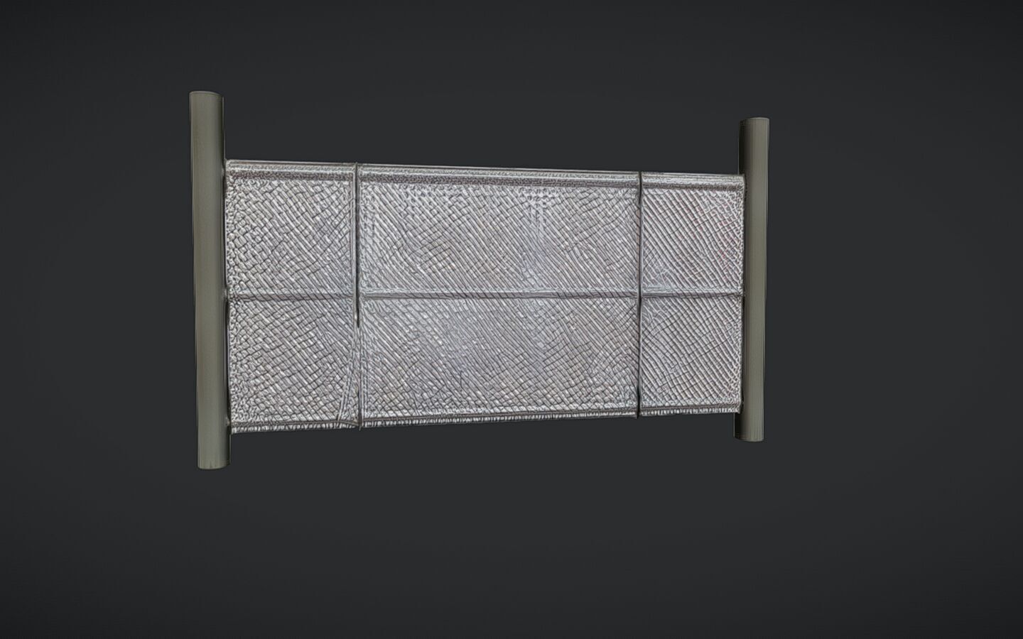 chain link fence panel 3D model_7