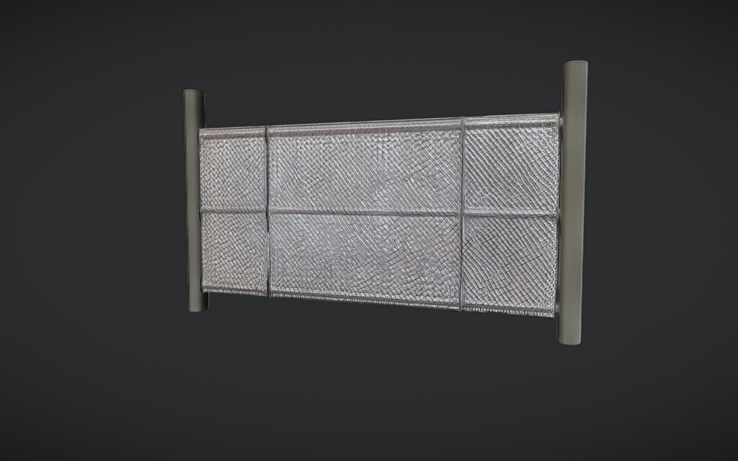 chain link fence panel 3D model_12