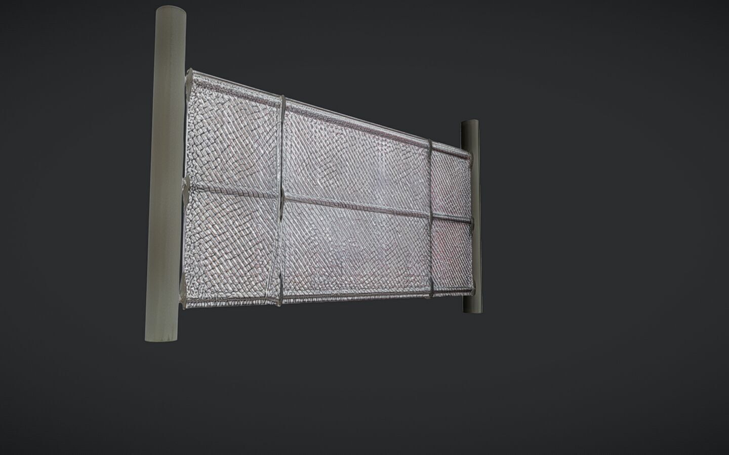 chain link fence panel 3D model_8