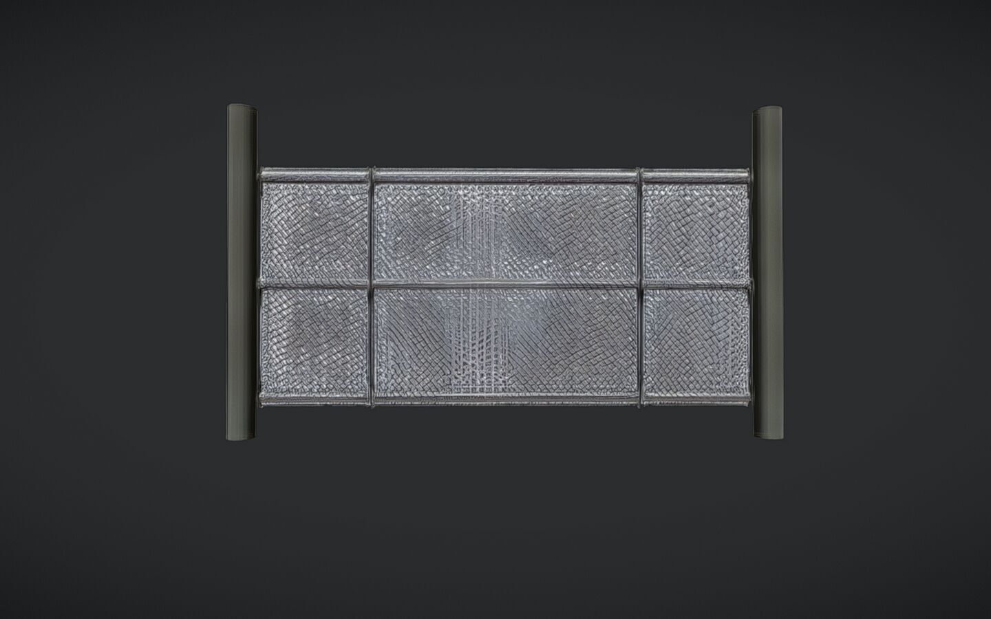 chain link fence panel 3D model_16