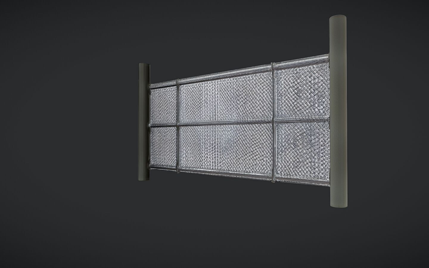 chain link fence panel 3D model_5