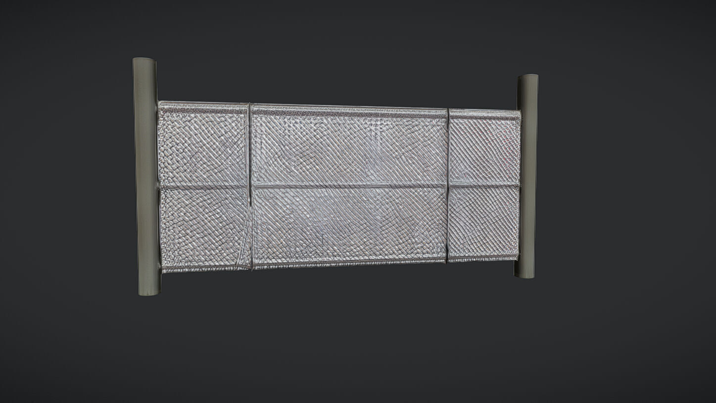 chain link fence panel 3D model_18