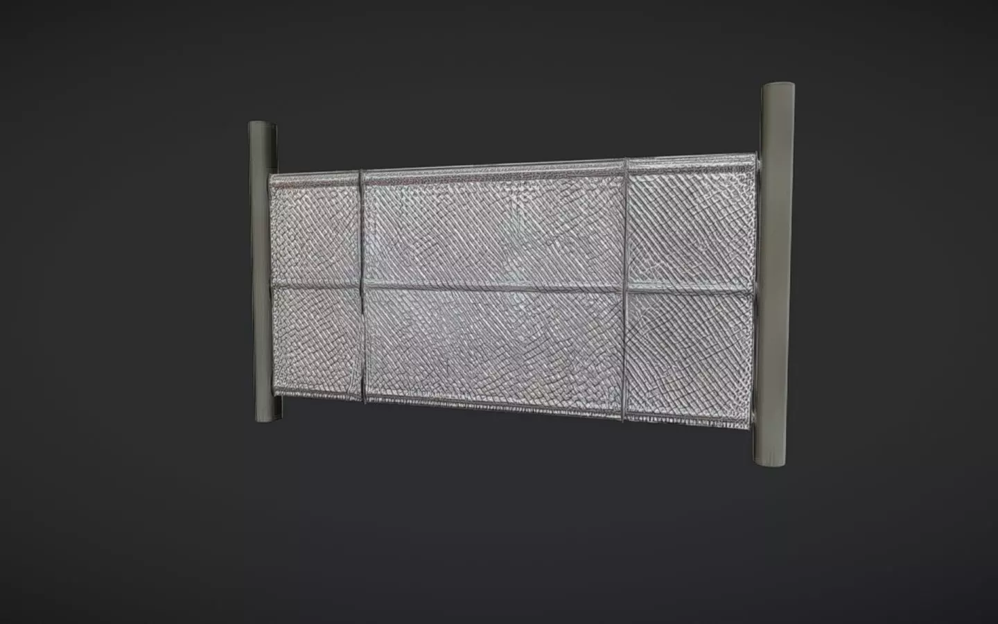 chain link fence panel 3D model_0