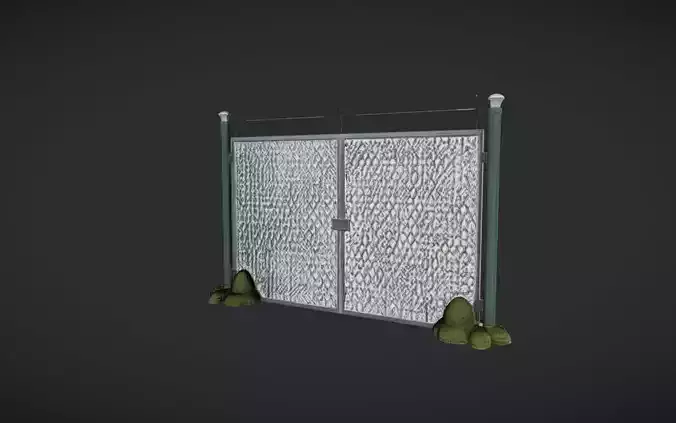 metal wire fence gate with barbed wire