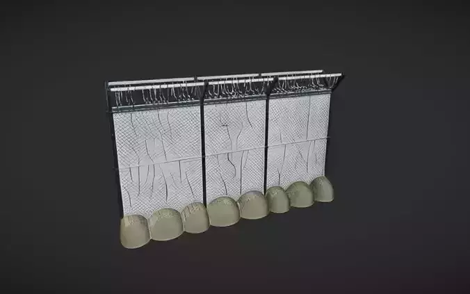 chain-link security fence with barbed wire