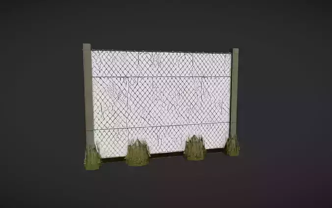 chain-link fence with wooden posts