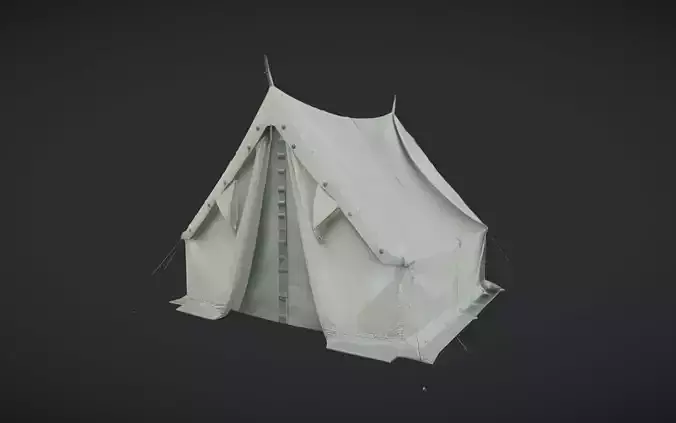 military-style canvas tent 3D model