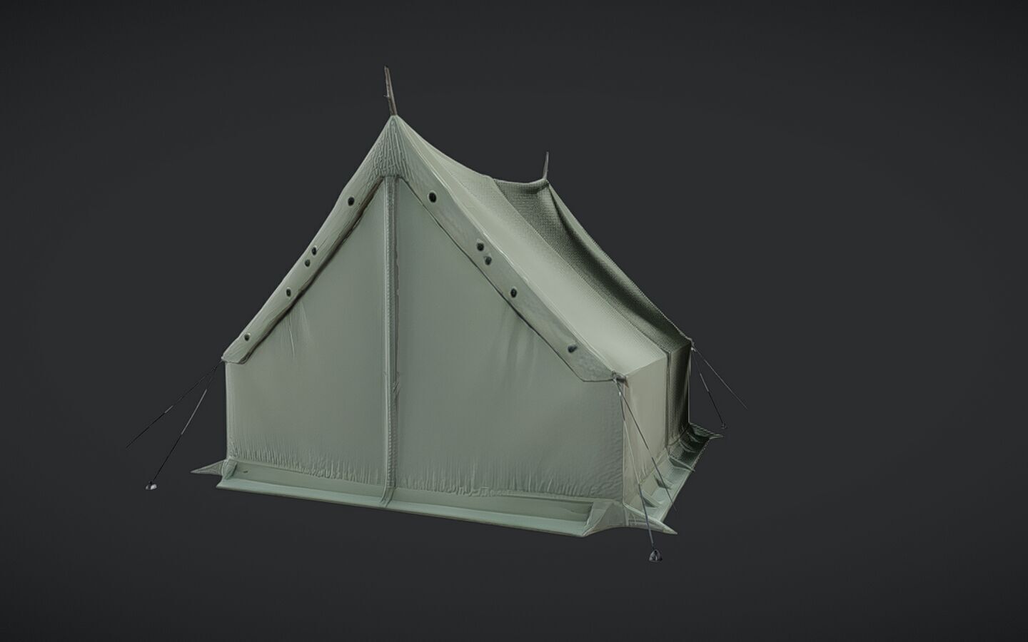 a canvas camping tent 3D model_4