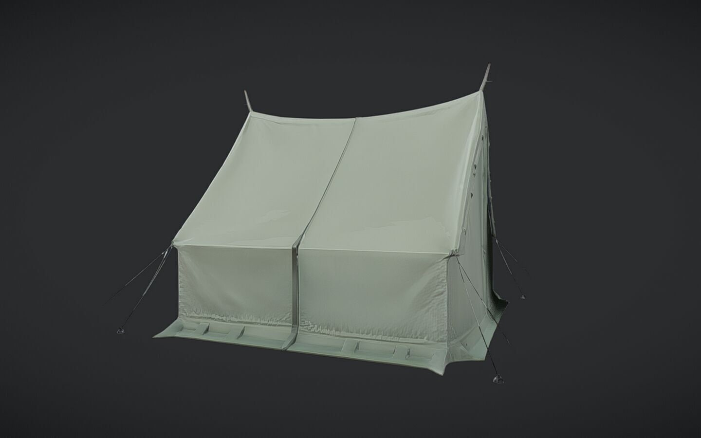 a canvas camping tent 3D model_2