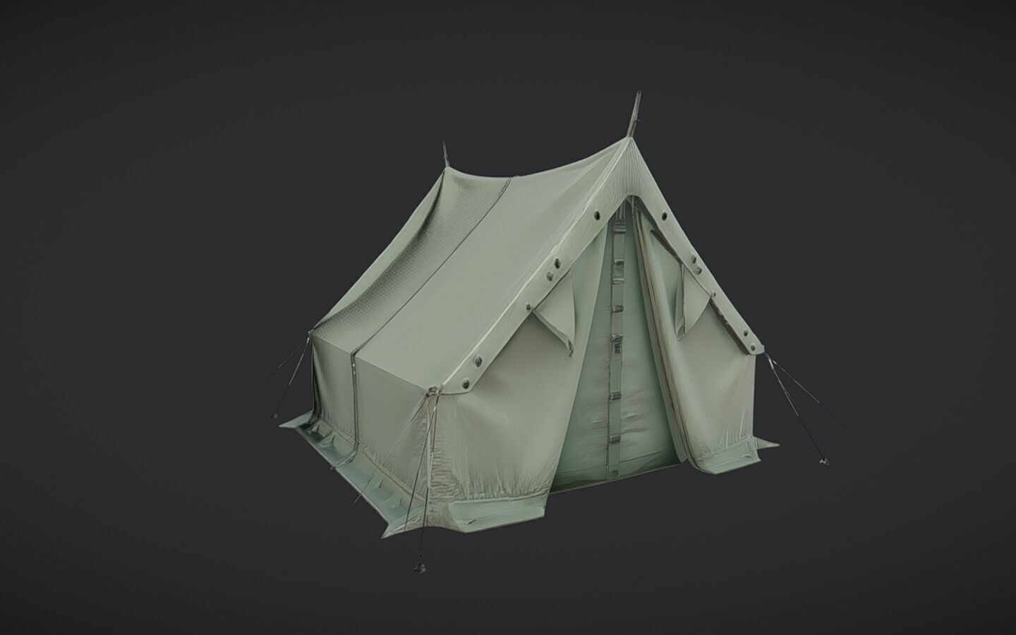 a canvas camping tent 3D model_13