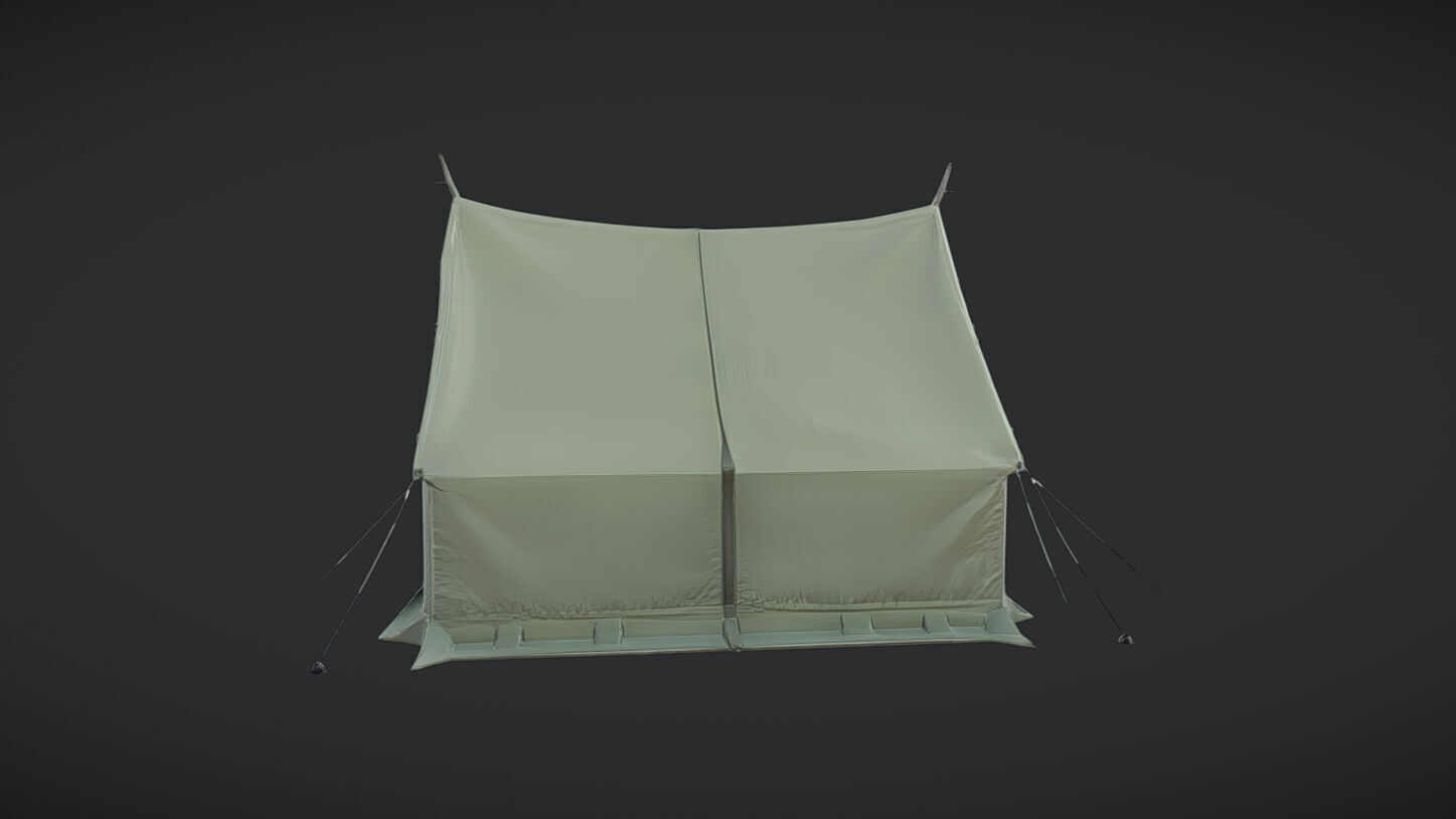 a canvas camping tent 3D model_25