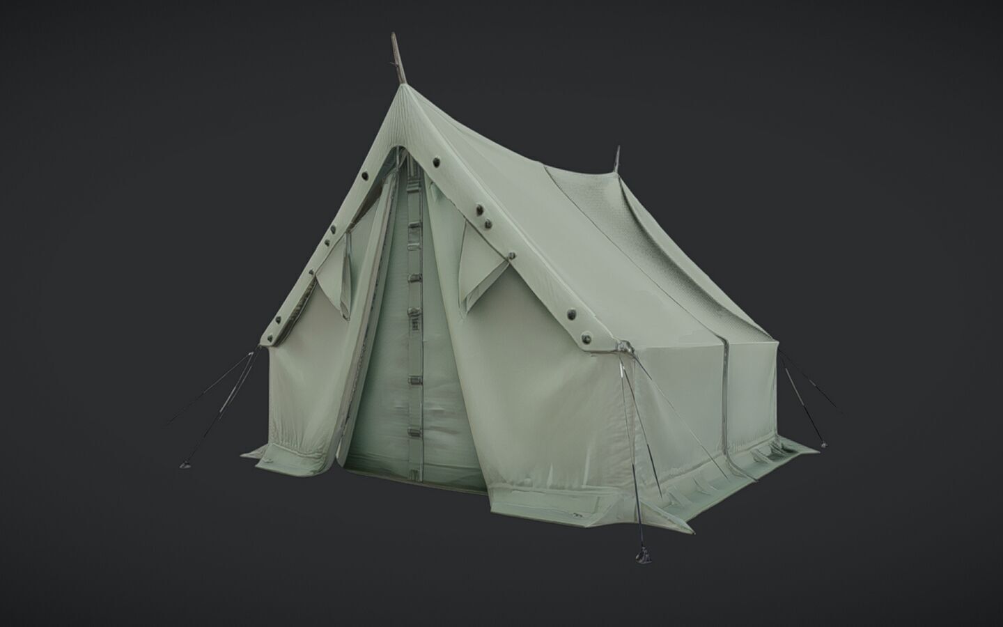 a canvas camping tent 3D model_7
