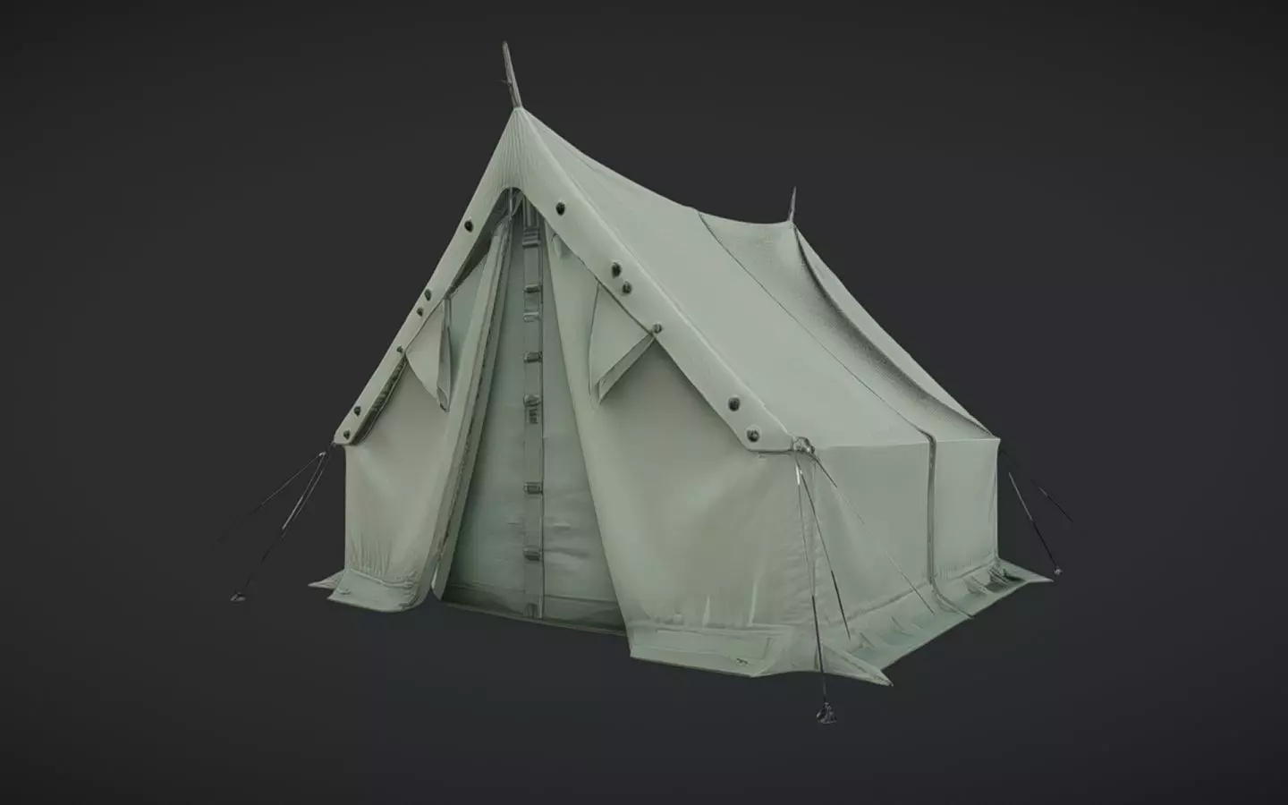 a canvas camping tent 3D model_0
