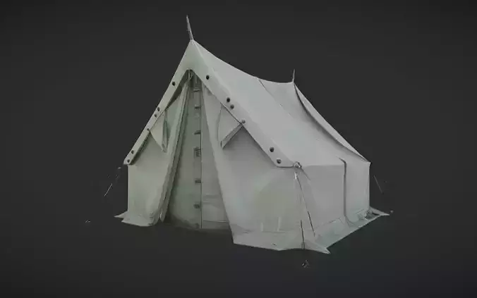 a canvas camping tent