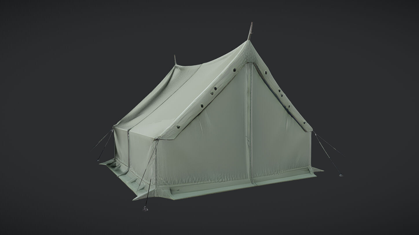 a canvas camping tent 3D model_23