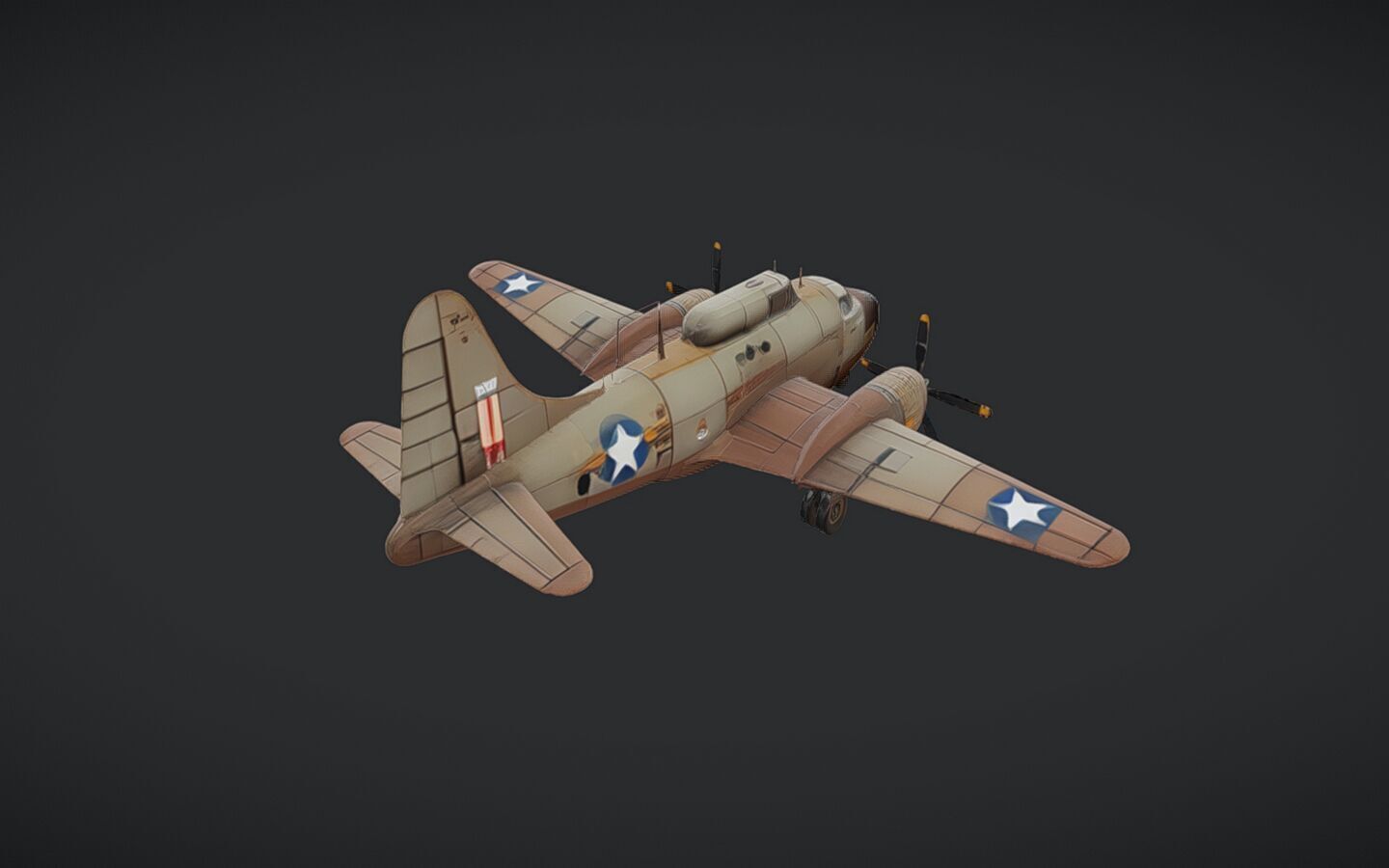 World War II military transport airplane 3D model_19
