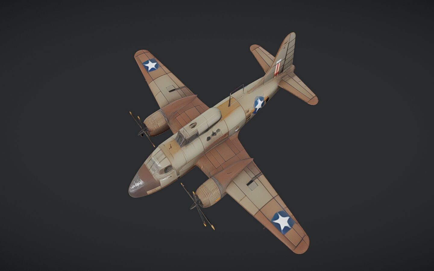World War II military transport airplane 3D model_22