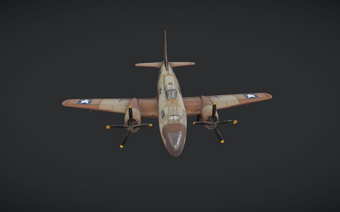World War II military transport airplane 3D model_8
