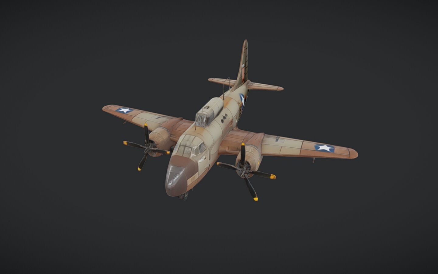 World War II military transport airplane 3D model_15