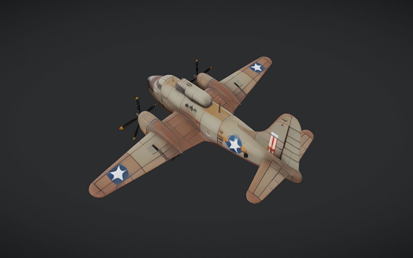 World War II military transport airplane 3D model_5