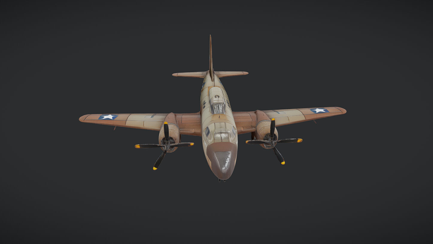 World War II military transport airplane 3D model_24