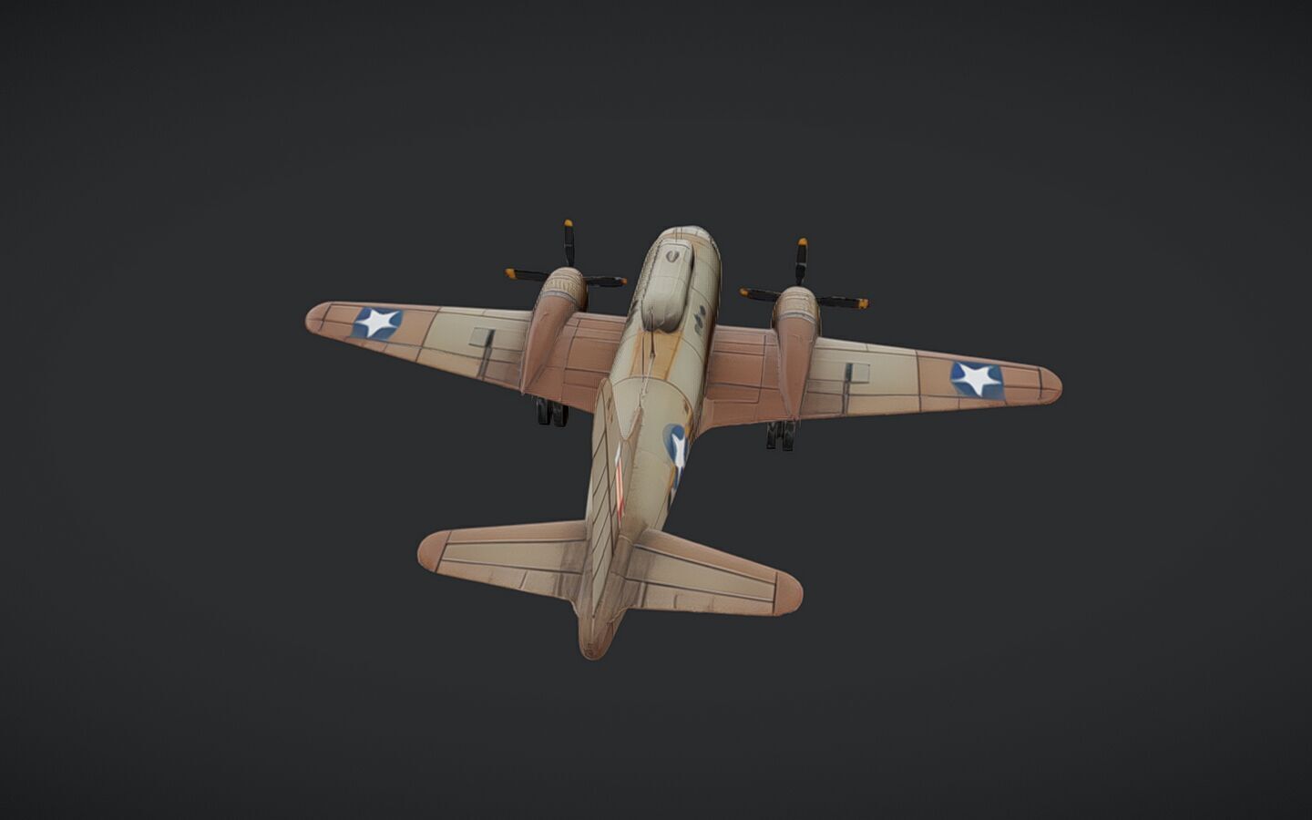 World War II military transport airplane 3D model_4