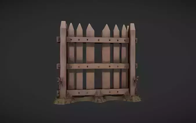 wooden picket fence section