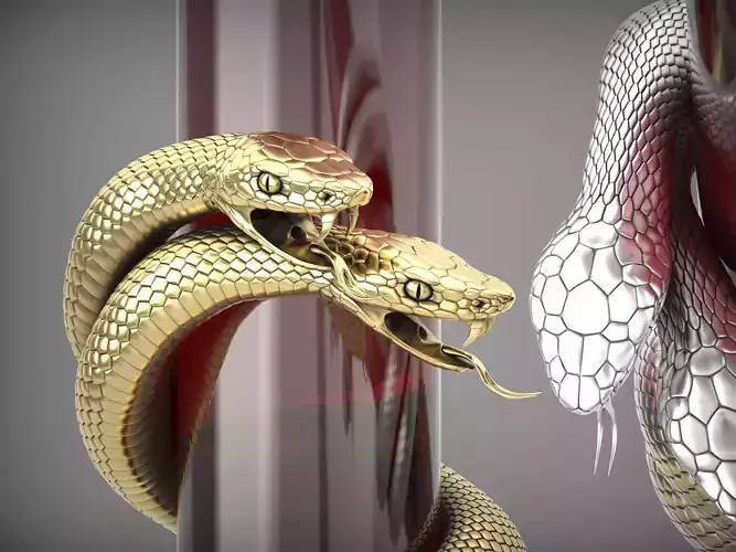 Double Snake Statue V02 3D print model