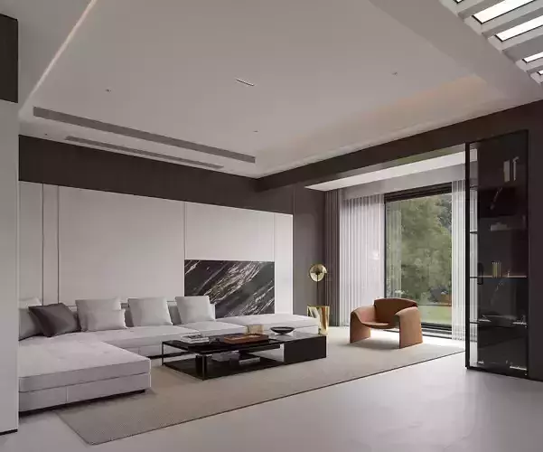 Modern Open Plan Living and Dining Room Interior