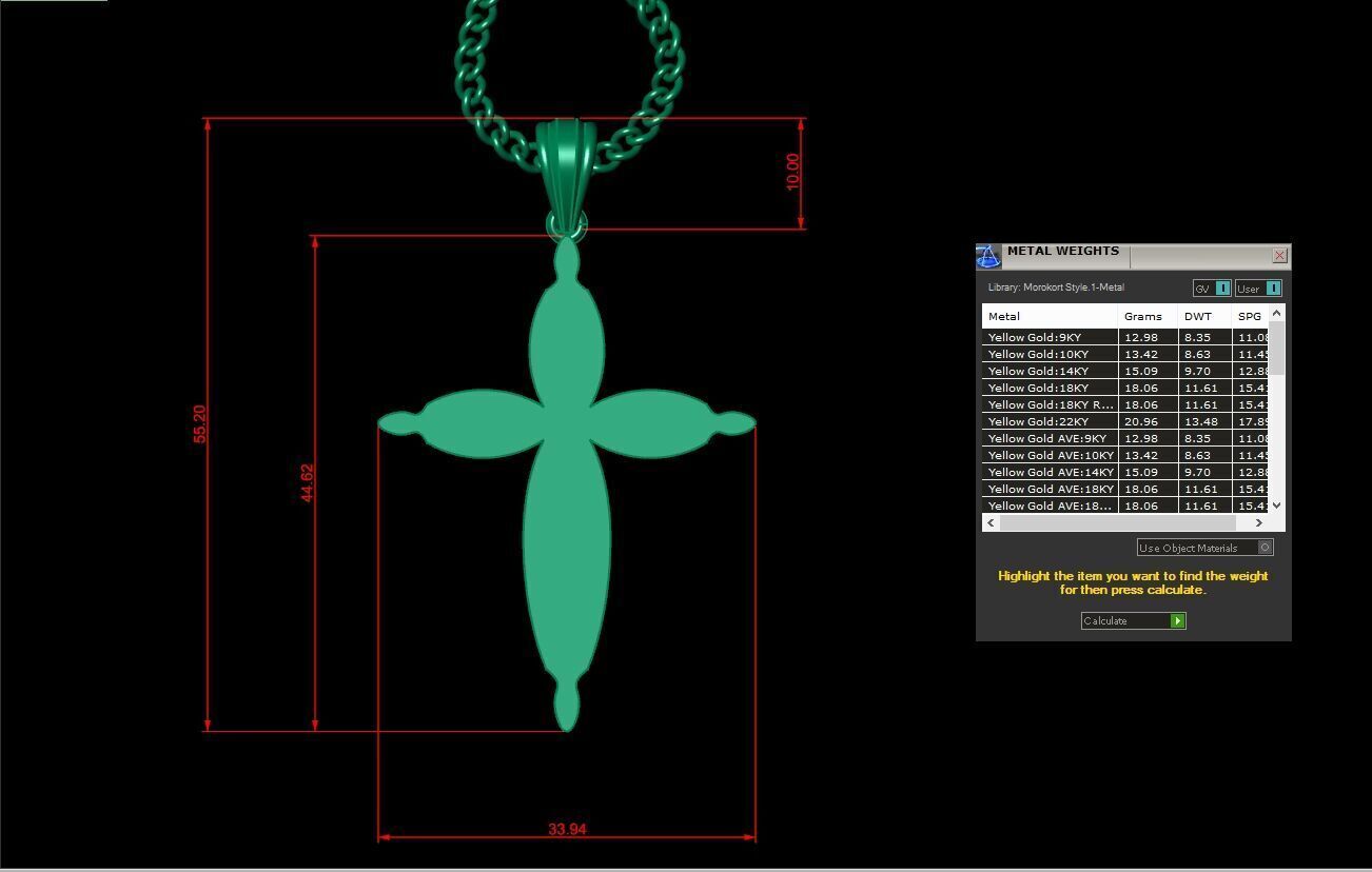 Jesus Christ Cross Pendant 3DM STL 1CP077 3D model_1