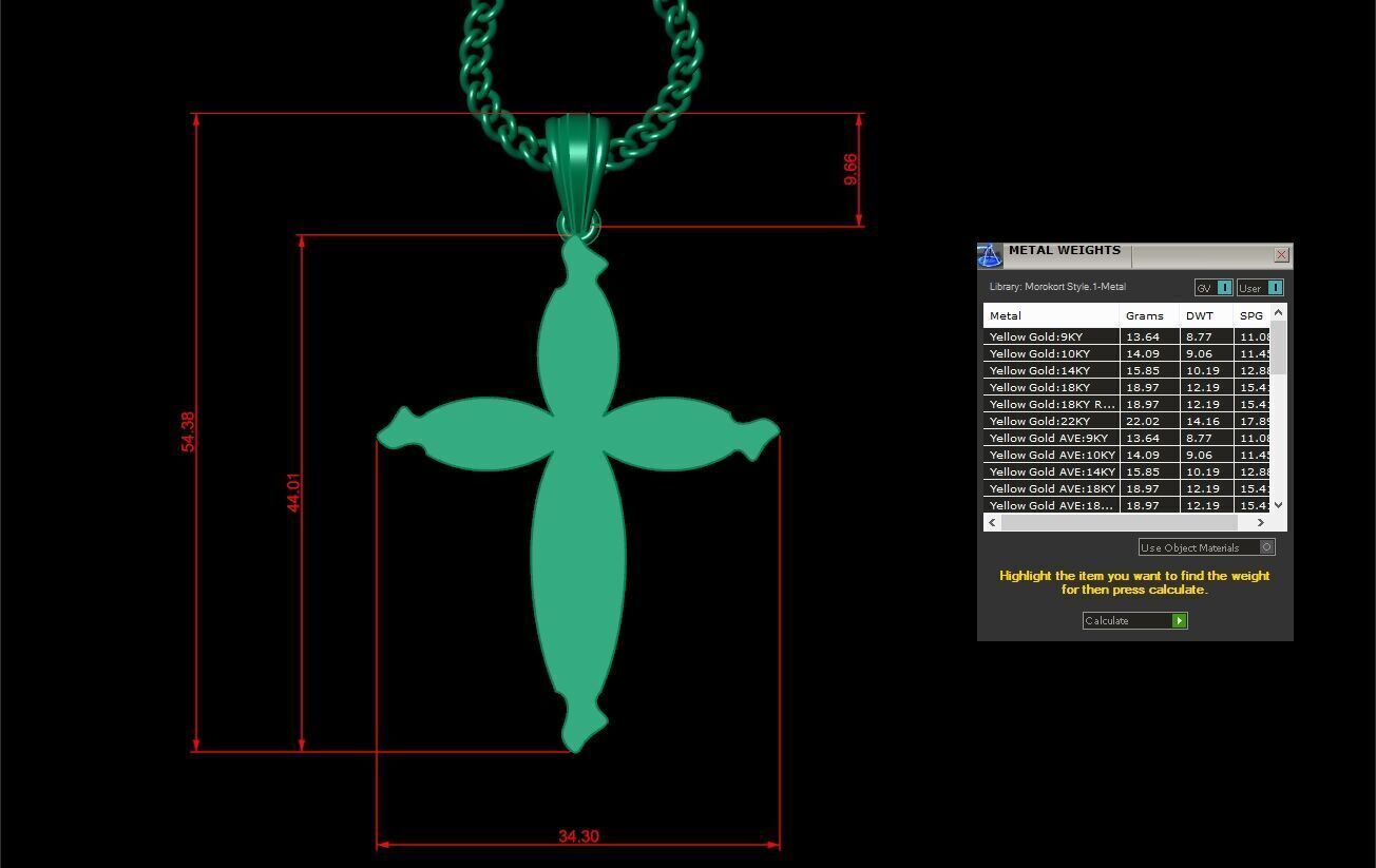 Jesus Christ Cross Pendant 3DM STL 1CP073 3D model_1