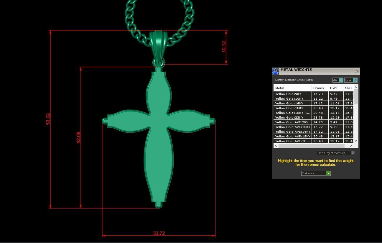 Jesus Christ Cross Pendant 3DM STL 1CP070 3D model_1