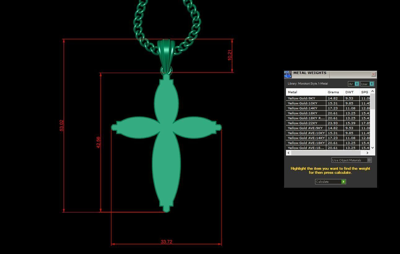 Jesus Christ Cross Pendant 3DM STL 1CP069 3D model_1