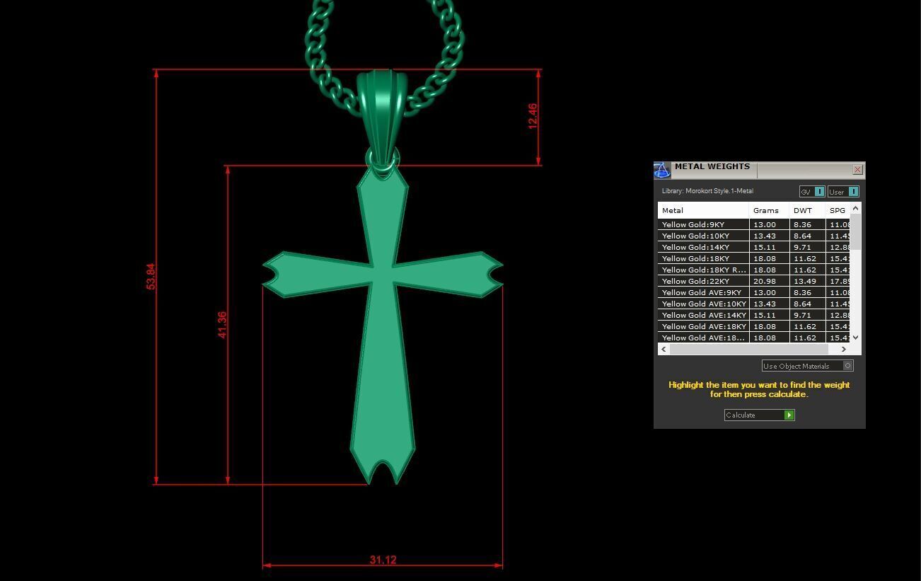 Jesus Christ Cross Pendant 3DM STL 1CP068 3D model_1