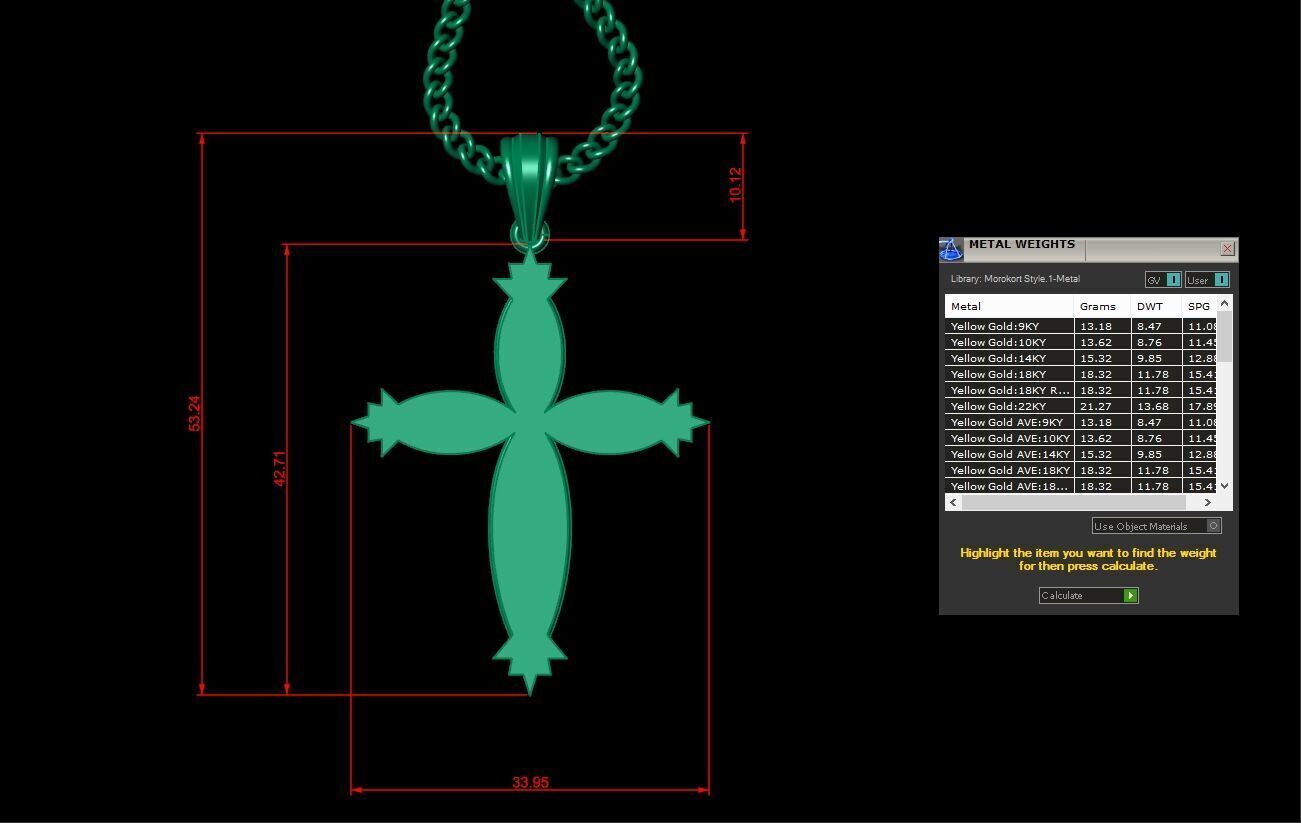 Jesus Christ Cross Pendant 3DM STL 1CP061 3D model_1