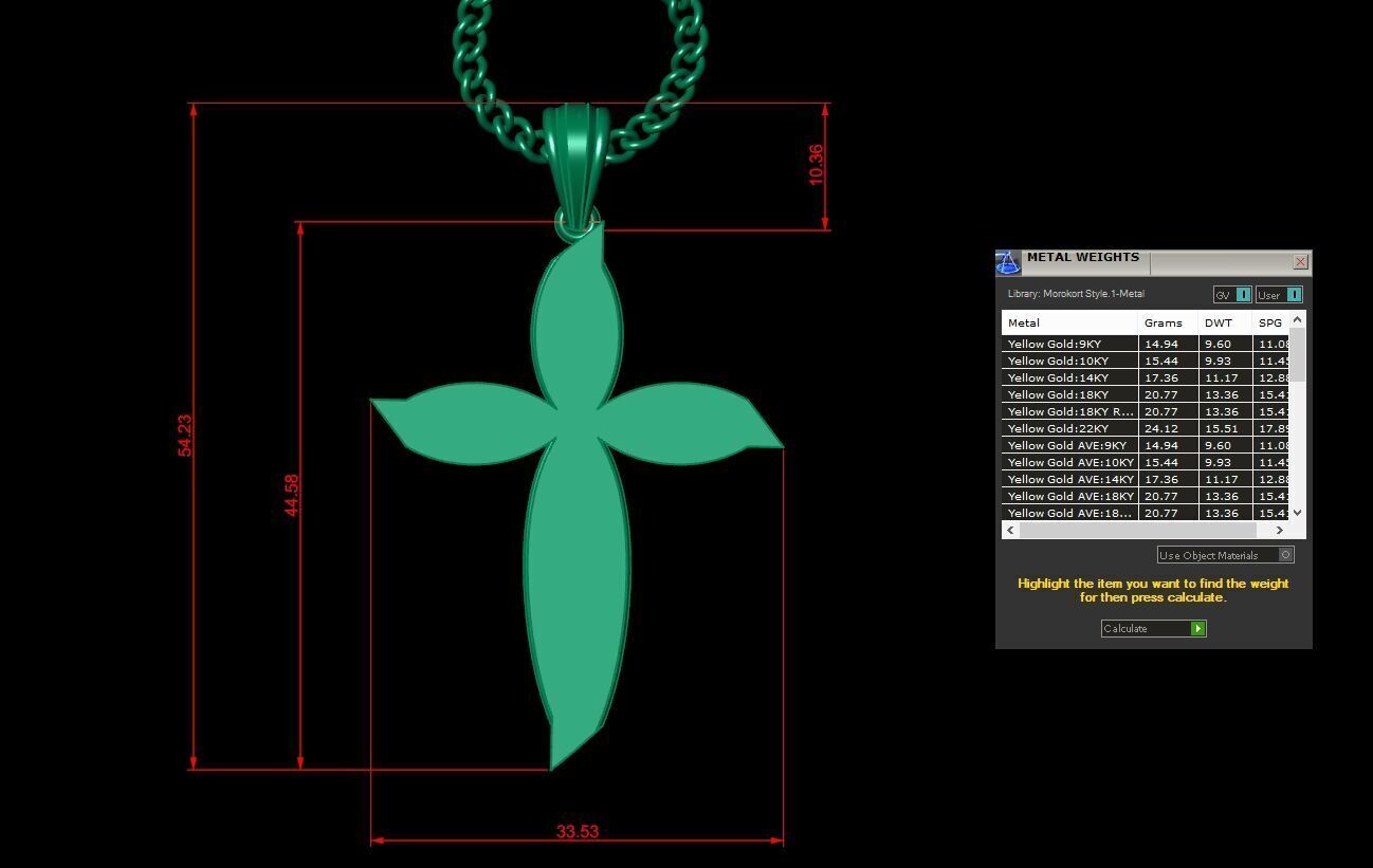 Jesus Christ Cross Pendant 3DM STL 1CP058 3D model_1