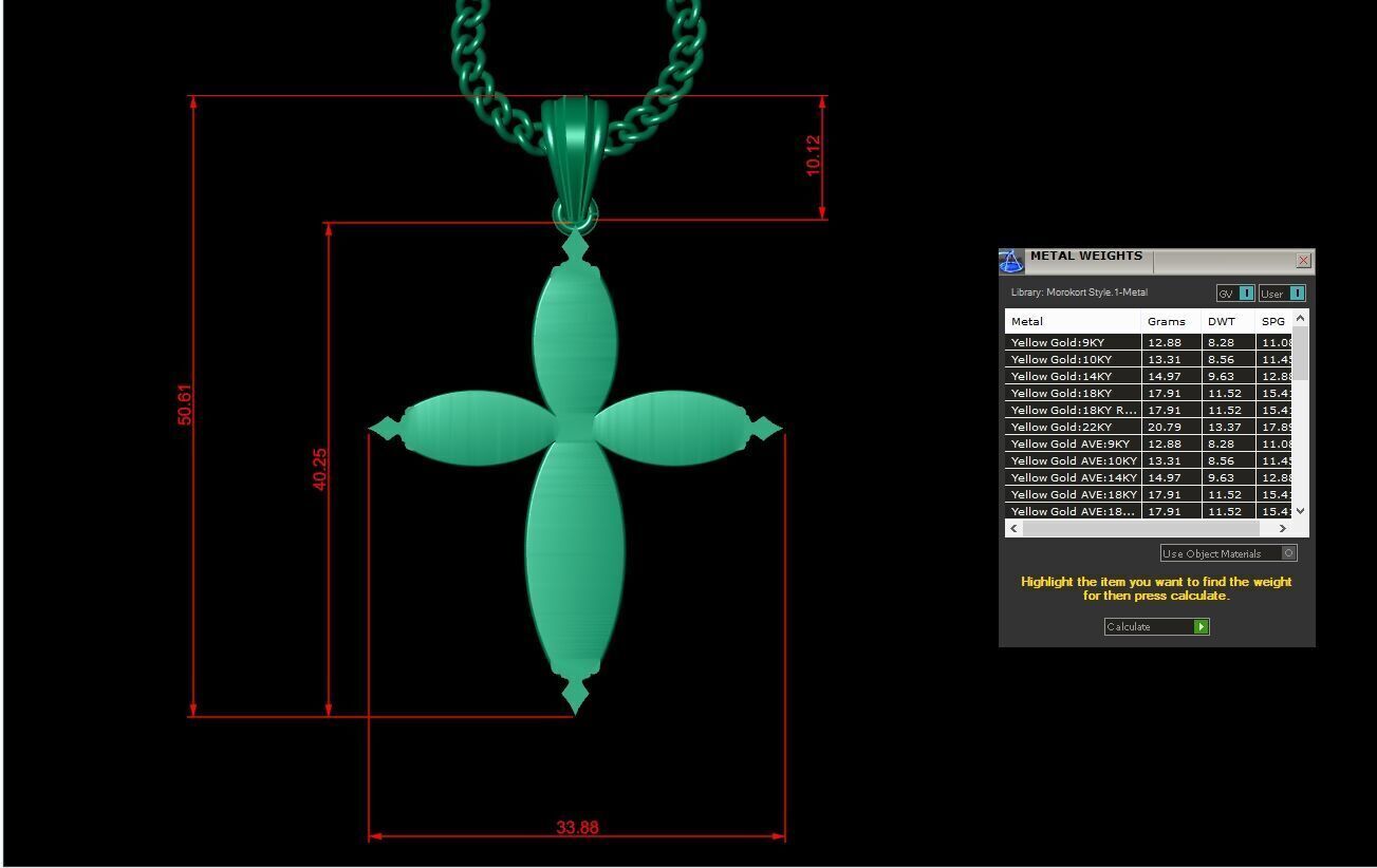 Jesus Christ Cross Pendant 3DM STL 1CP053 3D model_1