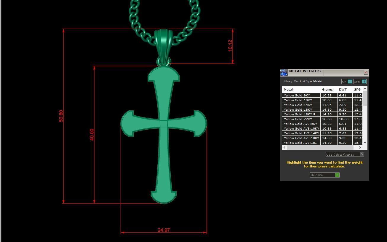 Jesus Christ Cross Pendant 3DM STL 1CP050 3D model_1
