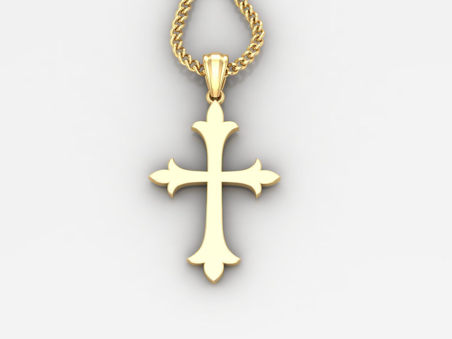 Jesus Christ Cross Pendant 3DM STL 1CP049 3D model_3